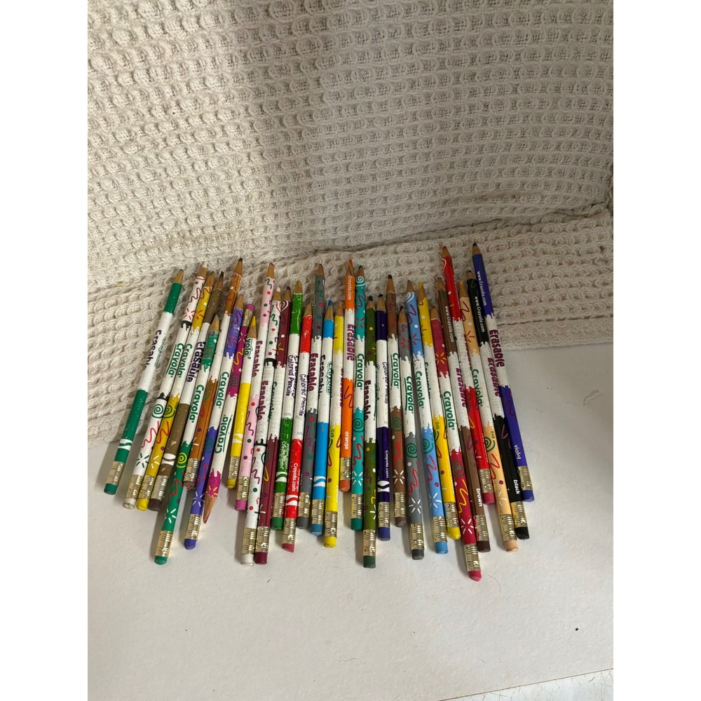 Vintage Kids Crayola Erasable Colored Pencils Lot 30+ Multicolor